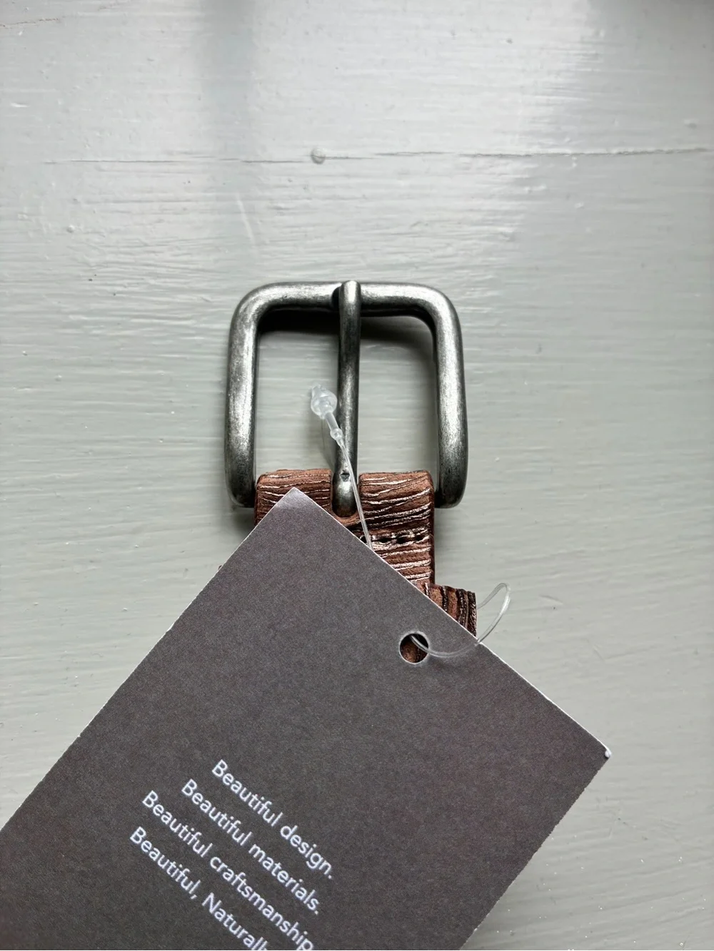 Garnet Hill Italian Textured Leather Belt Brown Size XS
